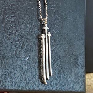 Authentic Chrome Hearts triple cross necklace